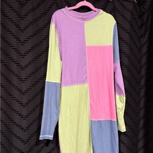 SHEIN Curve Pastel Color Block Dress